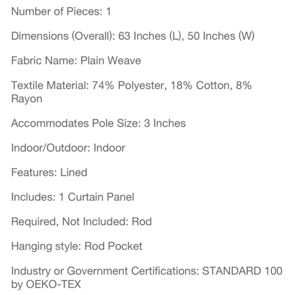 Threshold Linen Aruba Blackout 50”x63” - Picture 3 of 3